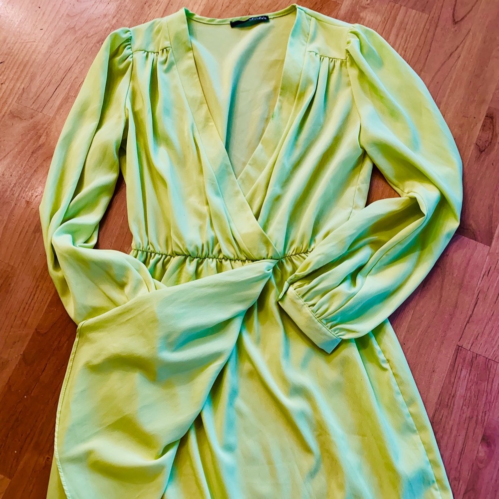 Neon green, fully lined dress